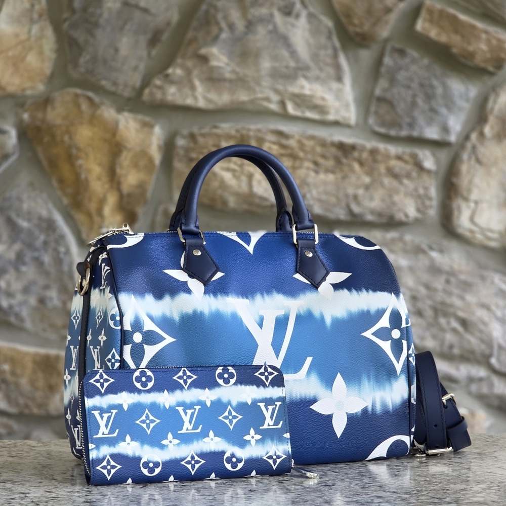 Louis Vuitton Speedy 30 Bandoulière Escale Blue SET - Picture 3 of 14